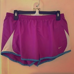 Ladies L Nike running shorts purple/blue/white